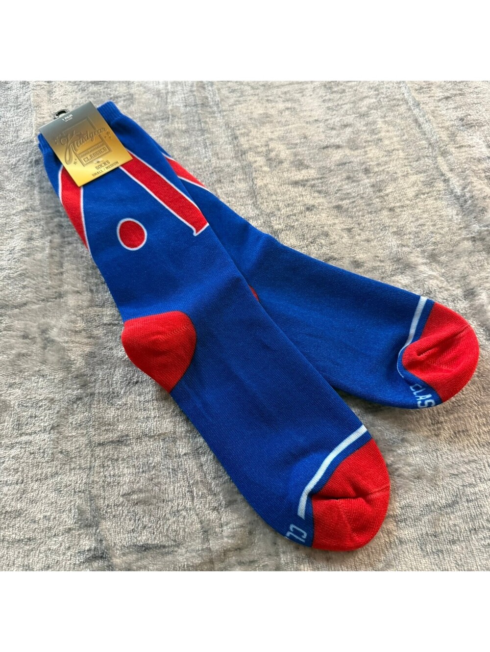 Headgear Classics Men's Royal Blue Red White S/M Crew Socks Cotton Blend